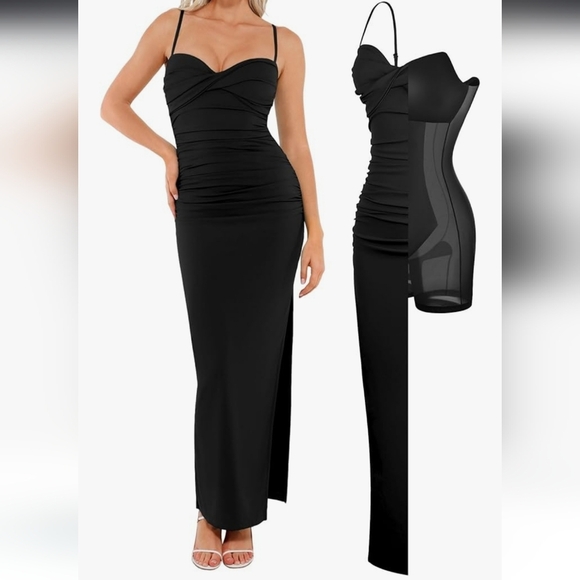 Chic Black Dress With Built In Shapewear NWT - Picture 1 of 16